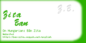 zita ban business card